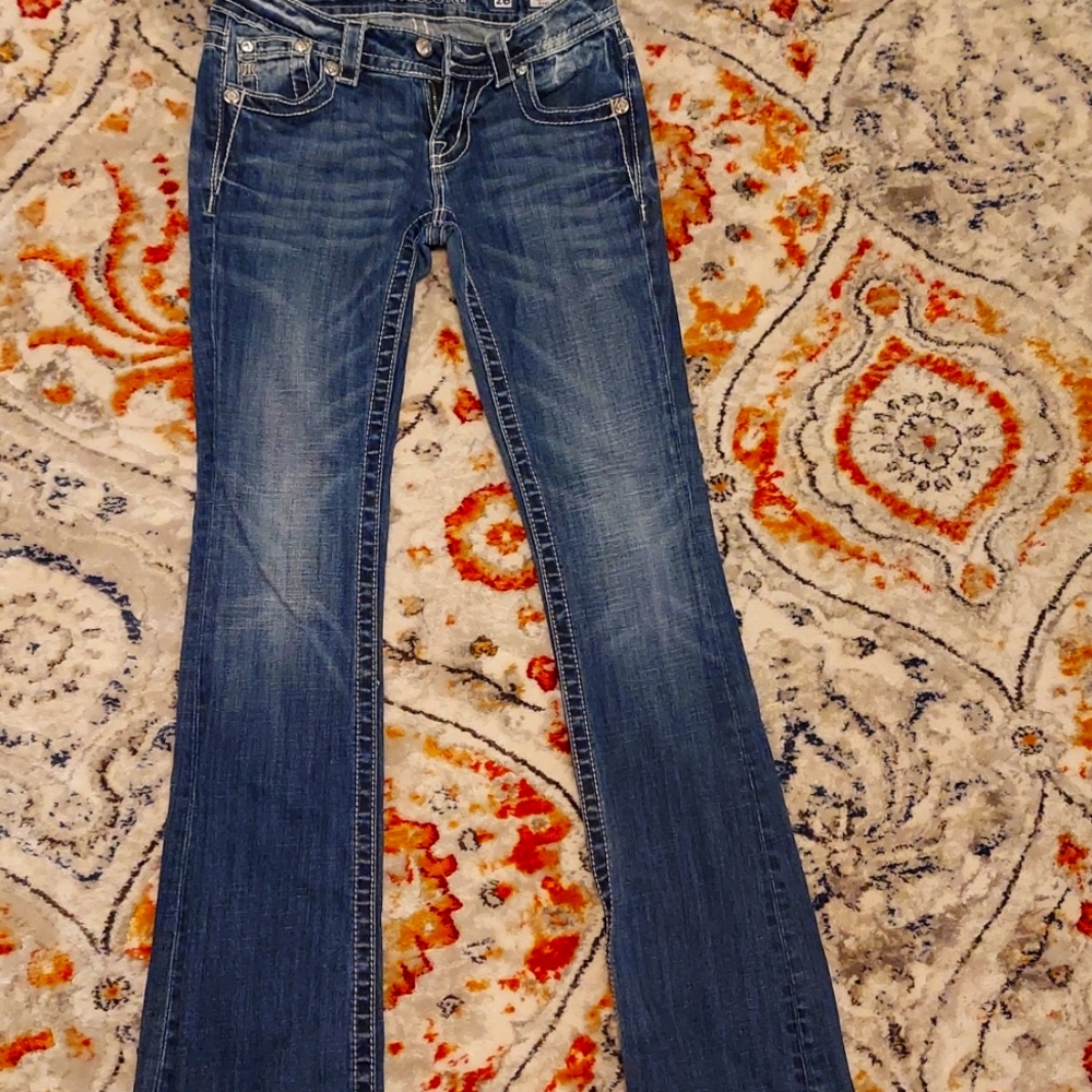 Miss Me Bootcut Jeans Fleur de Lis design